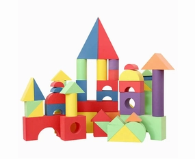 Vibe Geeks 54 Pcs Soft Colorful Foam Building Blocks For Kids Playing Indoor Outdoor