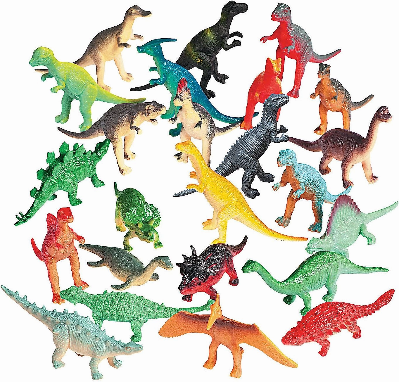 Vinyl Dinosaurs, Realistic Dinosaur Figures, Mini Dinosaur Toys - 72 Pieces