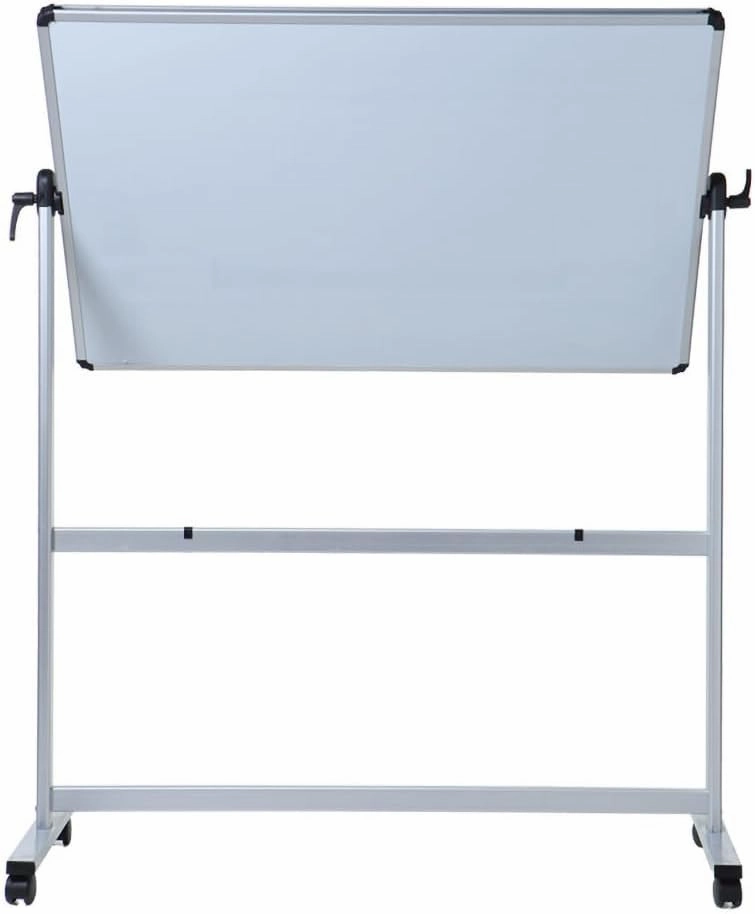 VIZ-PRO Double-Sided Magnetic Mobile Whiteboard, 48 x 36 Inches, Aluminium Frame and Stand
