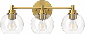 VONLUCE Bathroom Light Fixtures, 3-Light Bathroom Vanity Light with Globe Glass Shades E26 Sockets, Vanity Lights Over Mirror for Bedroom Hallway Living Room, Gold Finish