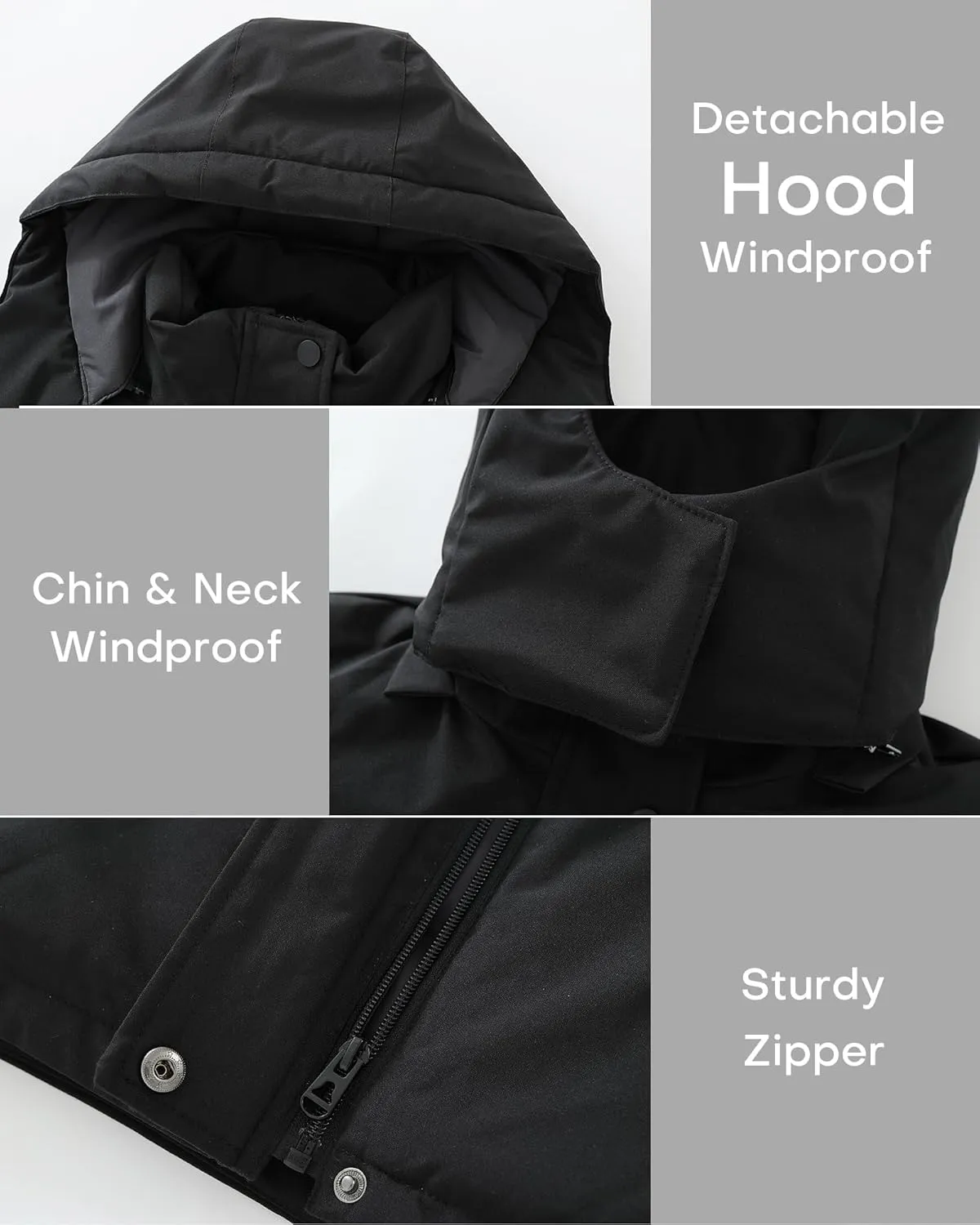 wantdo Girl's Snow Ski Jacket Waterproof Warm Coat Skiing Jacket Rain Coats Kids Thick Jackets with Removable Hood
