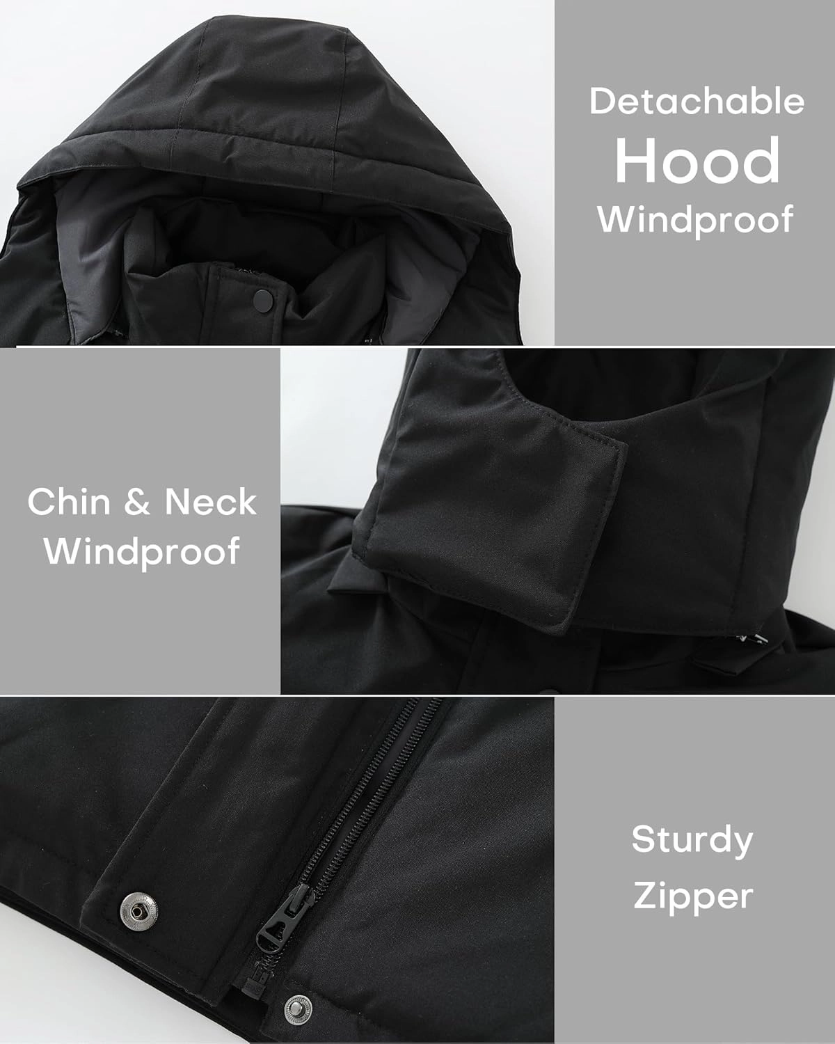 wantdo Girl's Snow Ski Jacket Waterproof Warm Coat Skiing Jacket Rain Coats Kids Thick Jackets with Removable Hood