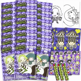 Warner Bros Pictures Beetlejuice Birthday Party Favors Set - Bundle with 24 Beetlejuice Play Packs | Mini Coloring Books, Stickers, and More for Goodie Bags (Beetlejuice Party Supplies)