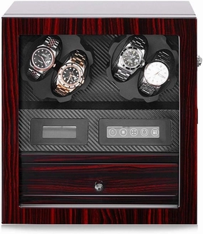 Watch Storage Box Gift Automatic Rotate Watch Winder, with LCD Touch Screen Led Light, 4 5 Storage Boxes for 9 Watches Watch Display Storage Box