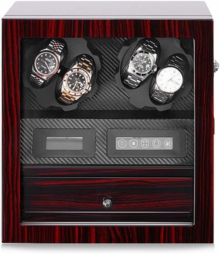 Watch Storage Box Gift Automatic Rotate Watch Winder, with LCD Touch Screen Led Light, 4 5 Storage Boxes for 9 Watches Watch Display Storage Box
