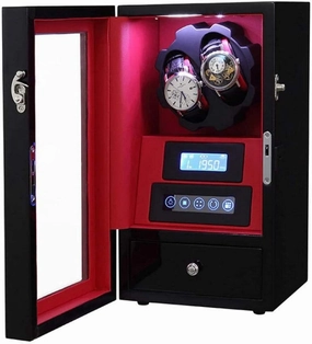 Watch Winder 2 0 Storage Boxes LED Light Quiet Motor Touch Screen 8 Rotation Modes Watches Box Watch Winder Storage Display Box