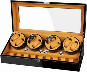 Watch Winders, Wood Piano Paint Automatic Watch Winder, 5 Roating Mode, 8 9 Watch Pillow and Mute Motor, Watch Display Storage Box for 17 Mechani (G)