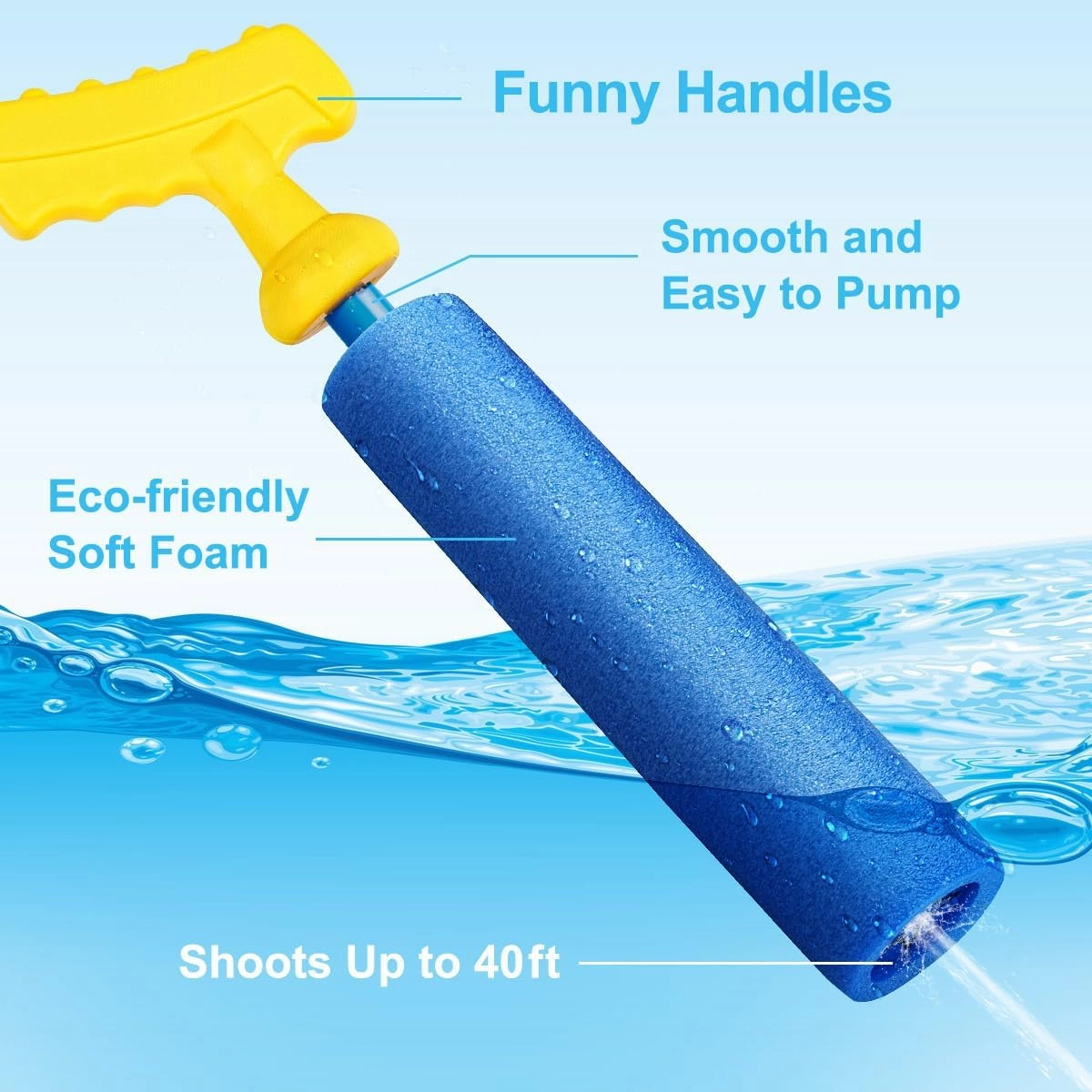 Water Guns 6 Pack Swimming Pool Toys Water Blaster Set 40 Ft Range Beach Summer Party Outdoor Water Toys for Boys Girls Adults Kids Age 3-12 Years Old