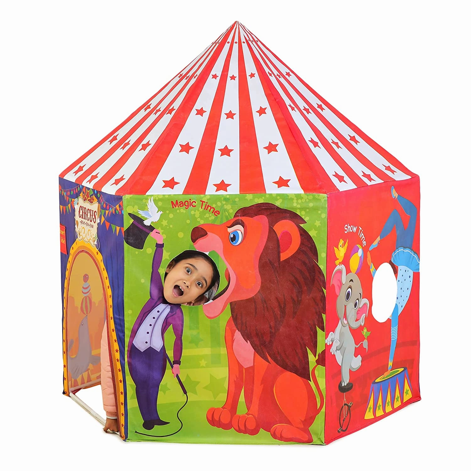 Webby Circus Theme Photobooth Playhouse Tent - Multicolor