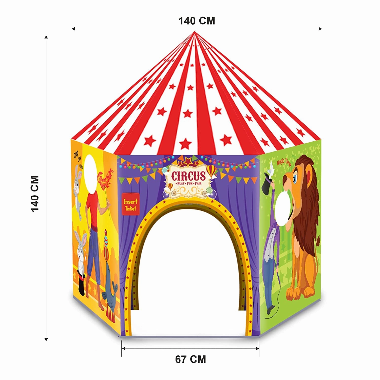 Webby Circus Theme Photobooth Playhouse Tent - Multicolor