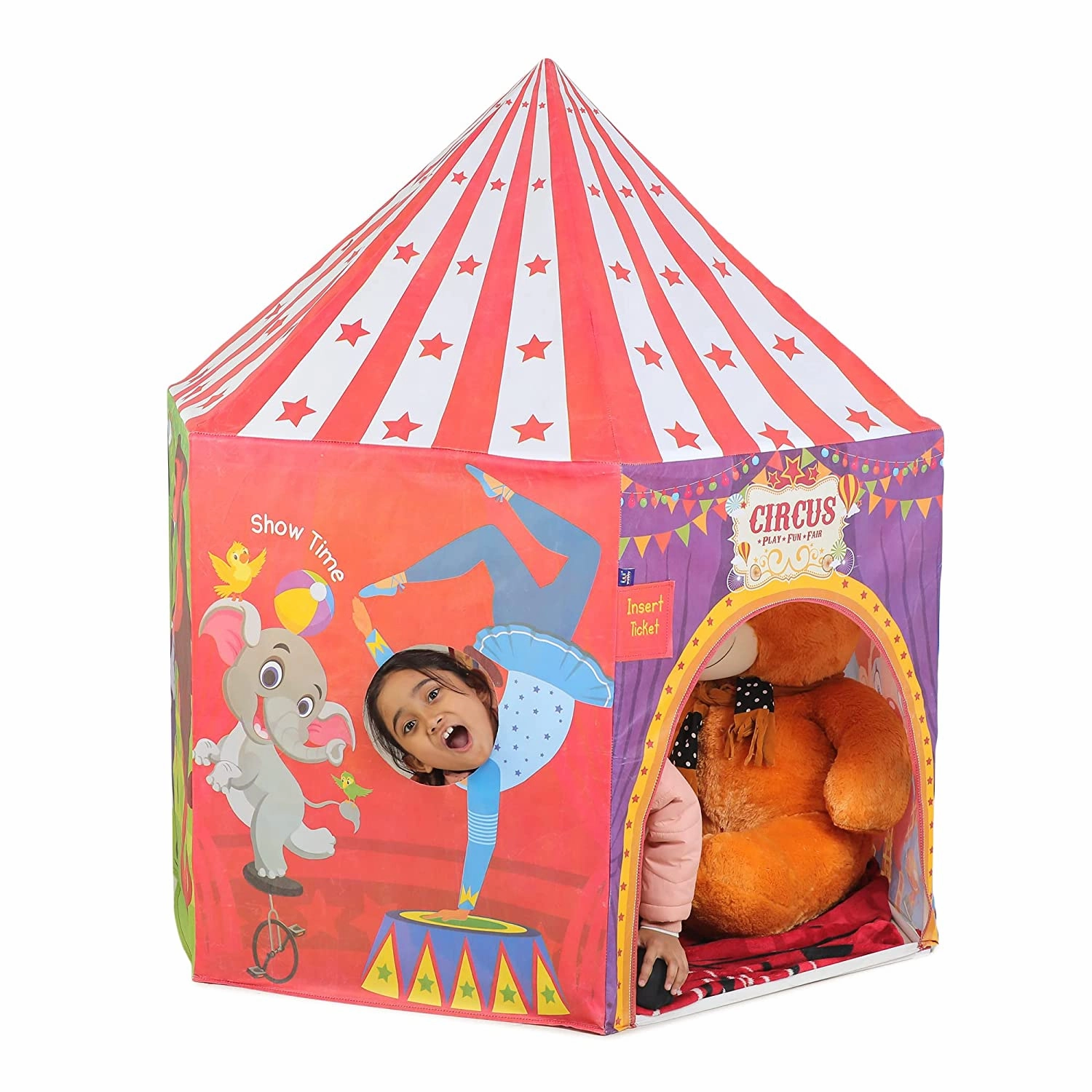 Webby Circus Theme Photobooth Playhouse Tent - Multicolor