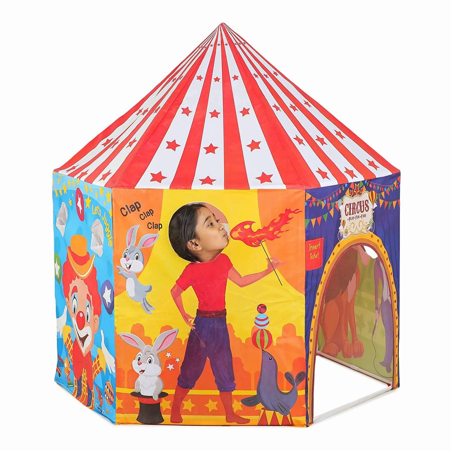 Webby Circus Theme Photobooth Playhouse Tent - Multicolor