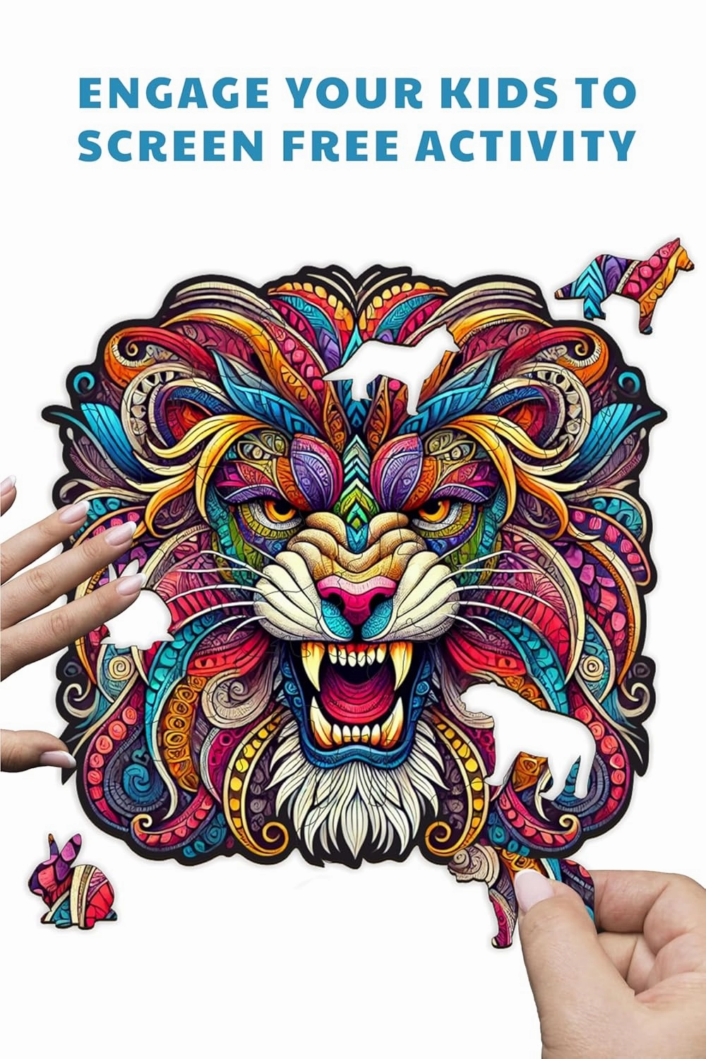 Webby Majestic Lion Jigsaw Puzzle | Roaring Lion | Wooden Puzzle Toy for Kids and Adults (25 Pieces)