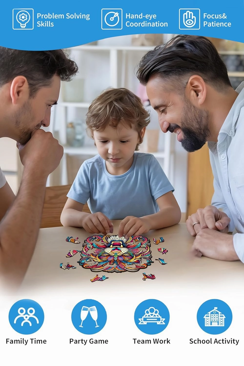 Webby Majestic Lion Jigsaw Puzzle | Roaring Lion | Wooden Puzzle Toy for Kids and Adults (25 Pieces)