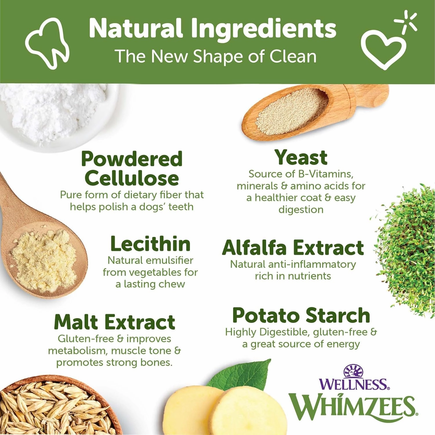 Wellness WHIMZEES Brushzees Dog Dental Treats, Natural Chews, Large Size Stick, (6 Count)