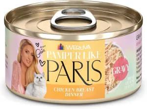 Weruva Paris Hilton Pamper Like Paris Natural Grain Free Wet Cat Food, Chicken Breast in Gravy, 2.47oz Can (Pack of 12)