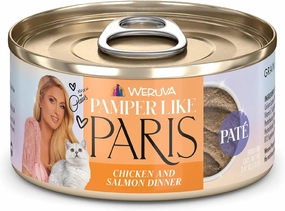 Weruva Paris Hilton Pamper Like Paris Natural Grain Free Wet Cat Food, Chicken and Salmon Paté, 2.47oz Can (Pack of 12)