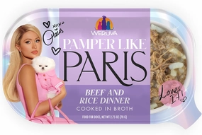 Weruva Paris Hilton Pamper Like Paris Natural Wet Dog Food, Beef and Rice, 2.75oz Cup (Pack of 10)