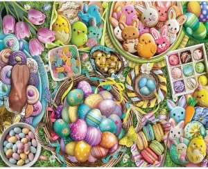 White Mountain Eggs Easter Puzzles 1000 Pieces Jigsaw Food Puzzle for Adults & Family 24"x30"