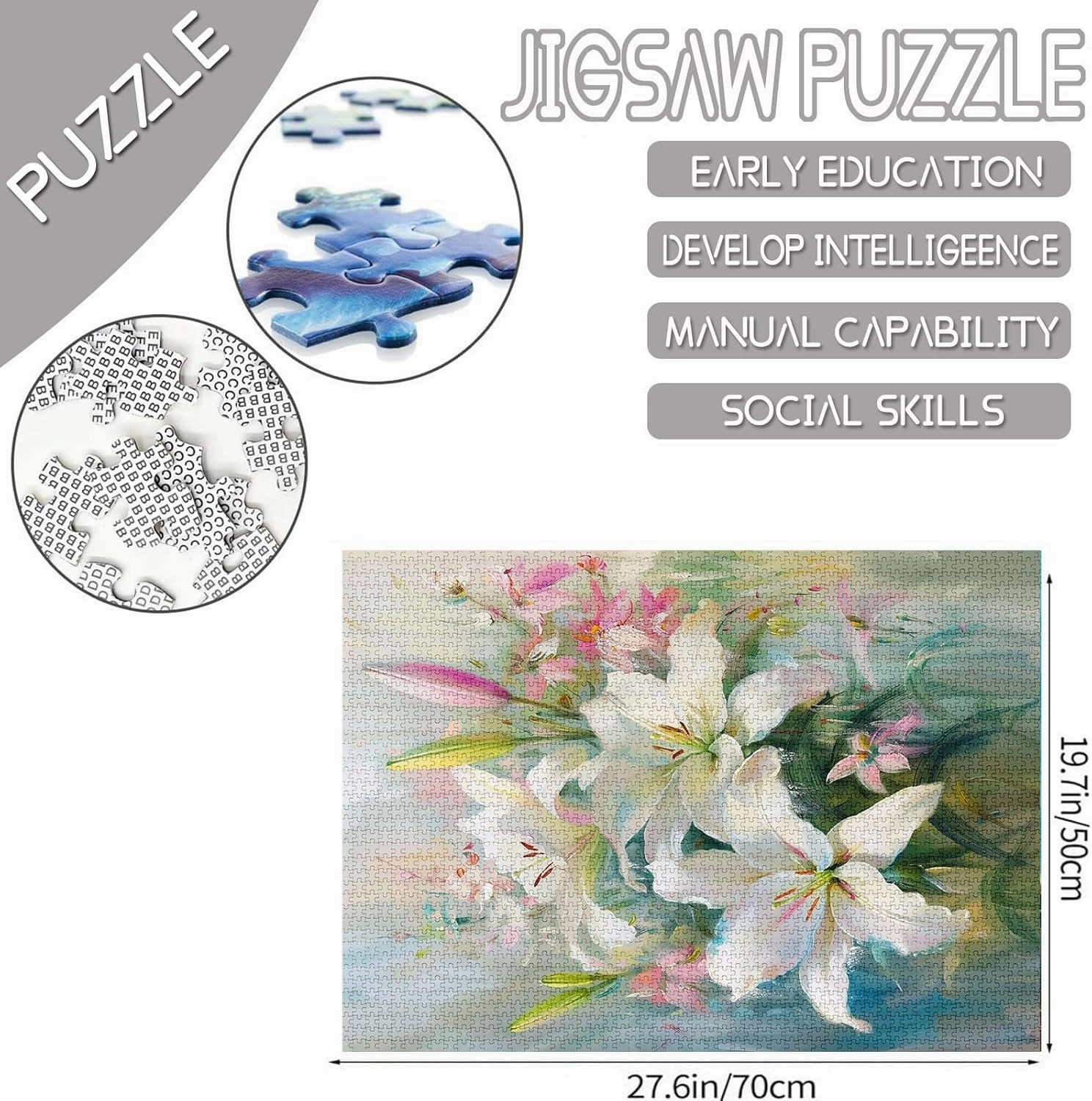 White Lilies Jigsaw Puzzle
