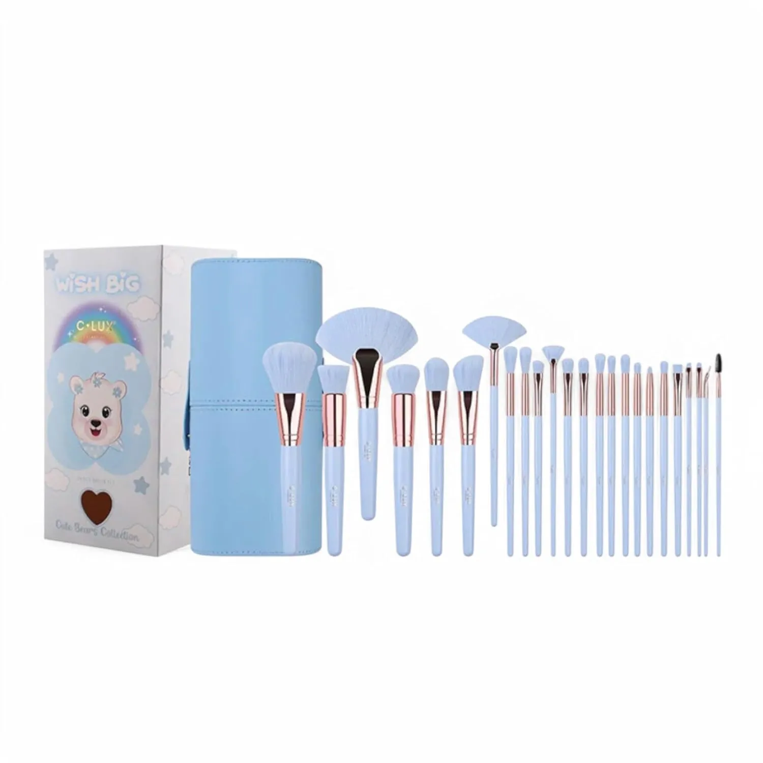 Wish Big Makeup Brush Set – 24 Pieces | C.LUX Cosmetics | Soft & Cruelty-Free Bristles | Professional & Beginner-Friendly | Includes Travel Case