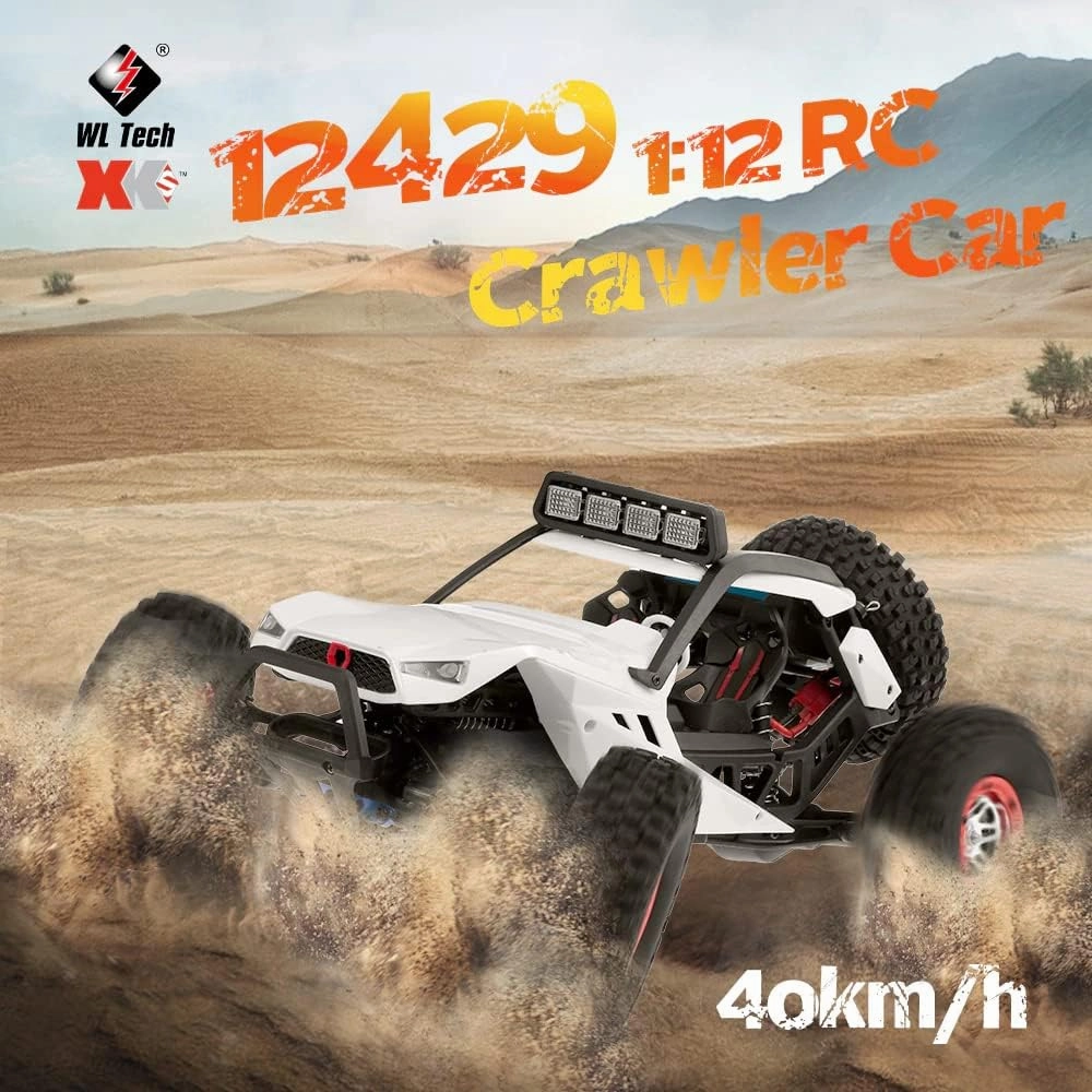 WLtoys WL 12429 1/12 4WD RC Racing Car High Speed Off-Road Remote Control Alloy Crawler Truck LED Light Buggy Toy Kids Gift RTF (12429 2 * 1500)