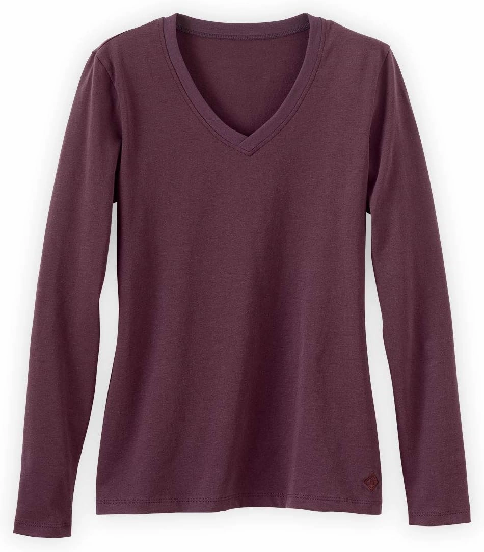 Women's Organic Pima Cotton Long Sleeve V-Neck T-Shirt