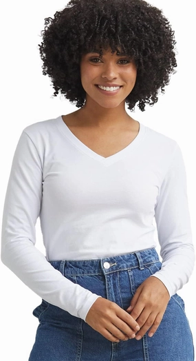 Women's Organic Pima Cotton Long Sleeve V-Neck T-Shirt