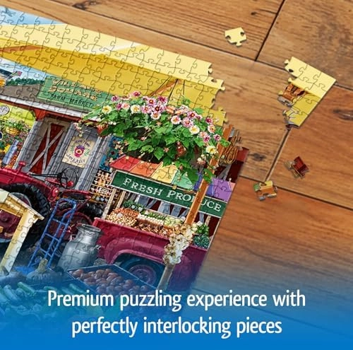 Wonder Forge Farmer's Market Day 1000 Piece Jigsaw Puzzle for Adults | Unique, Perfectly-Fitting Pieces | Fun, Vibrant Imagery | Amazon Exclusive
