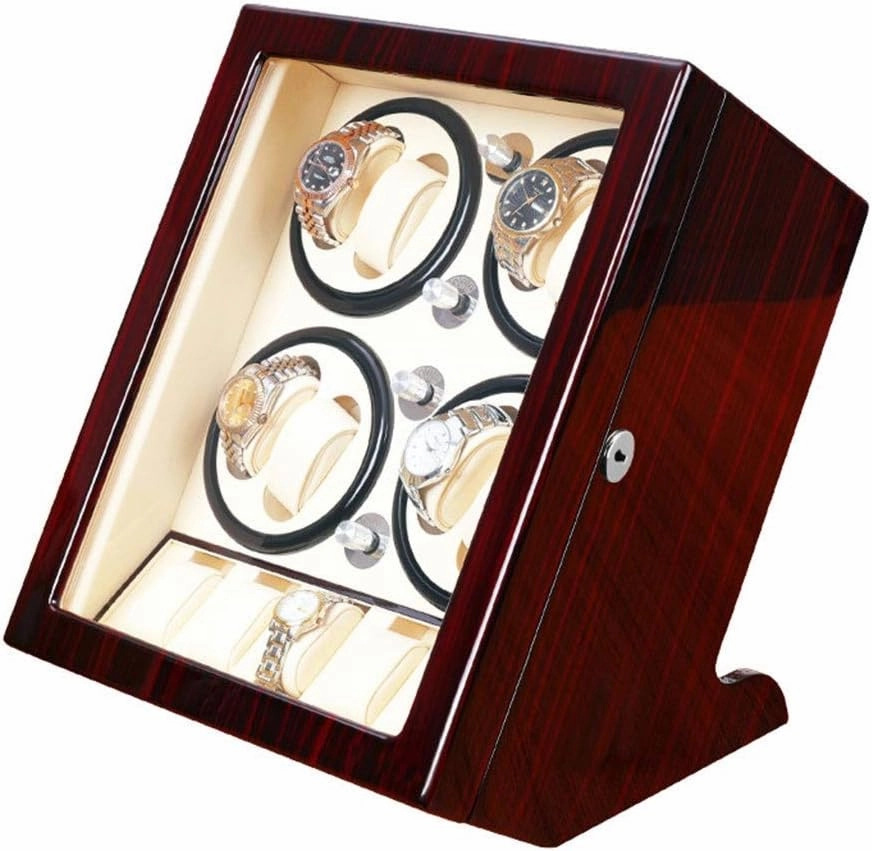 Wood Watch Winder Automatic 8 5 Leather Pillow 5 Rotation Mode Piano Paint Quiet Motor Soft Pillows for All Watches