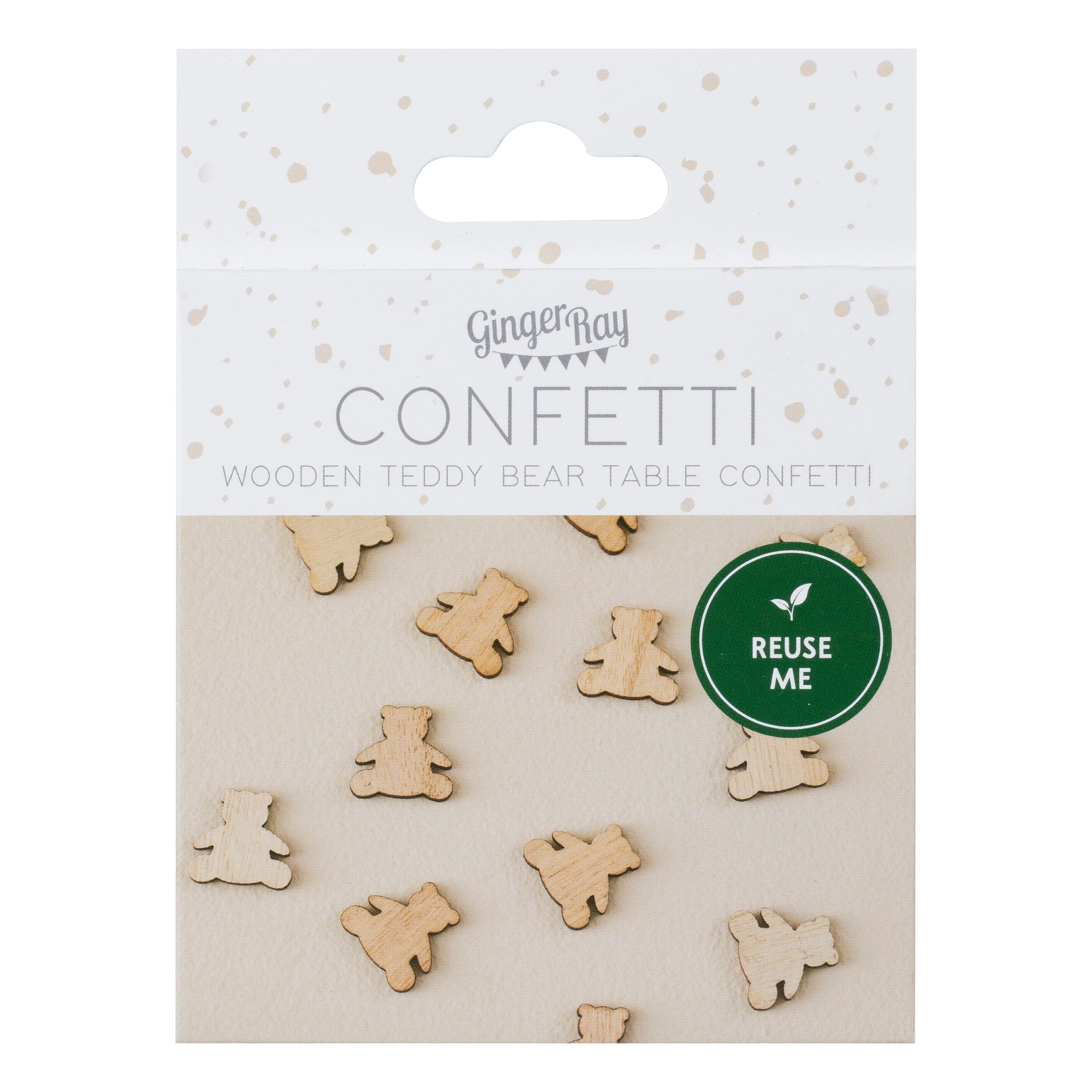 Wooden Baby Shower Teddy Bear Confetti