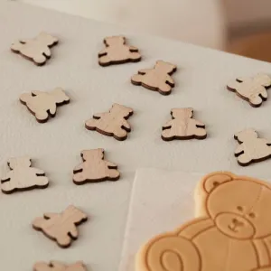 Wooden Baby Shower Teddy Bear Confetti