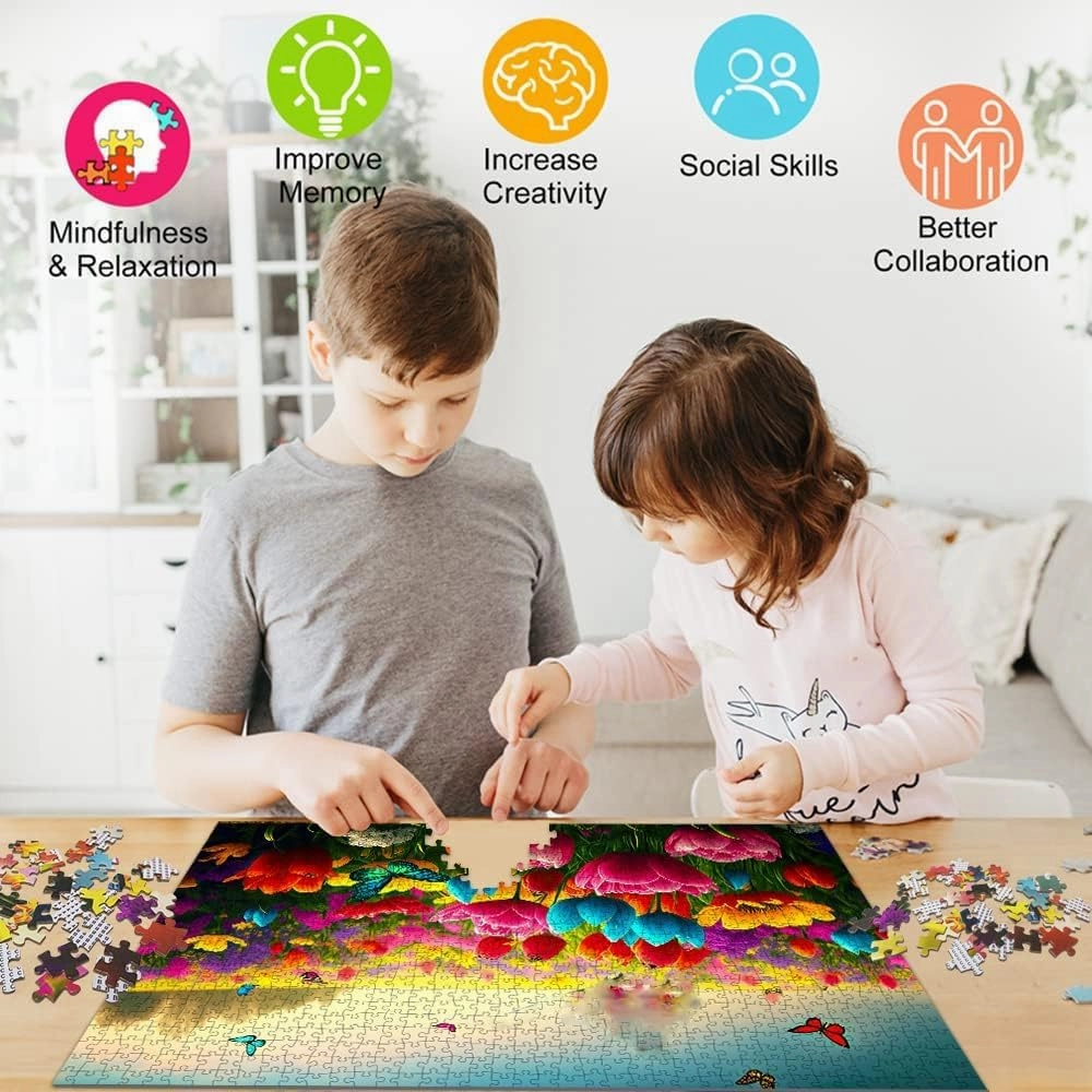 Wooden Puzzle - Boston Terrier Jigsaw Puzzle for Adults - Grassland Flowers Challenging Educational Game Fun Family Activities Farmhouse Puzzle Floor Props Kid Gift Unzip Toy Wooden Puzzles 500 Piece
