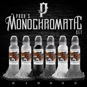 World Famous Tattoo Ink - Poch's Monochromatic Set