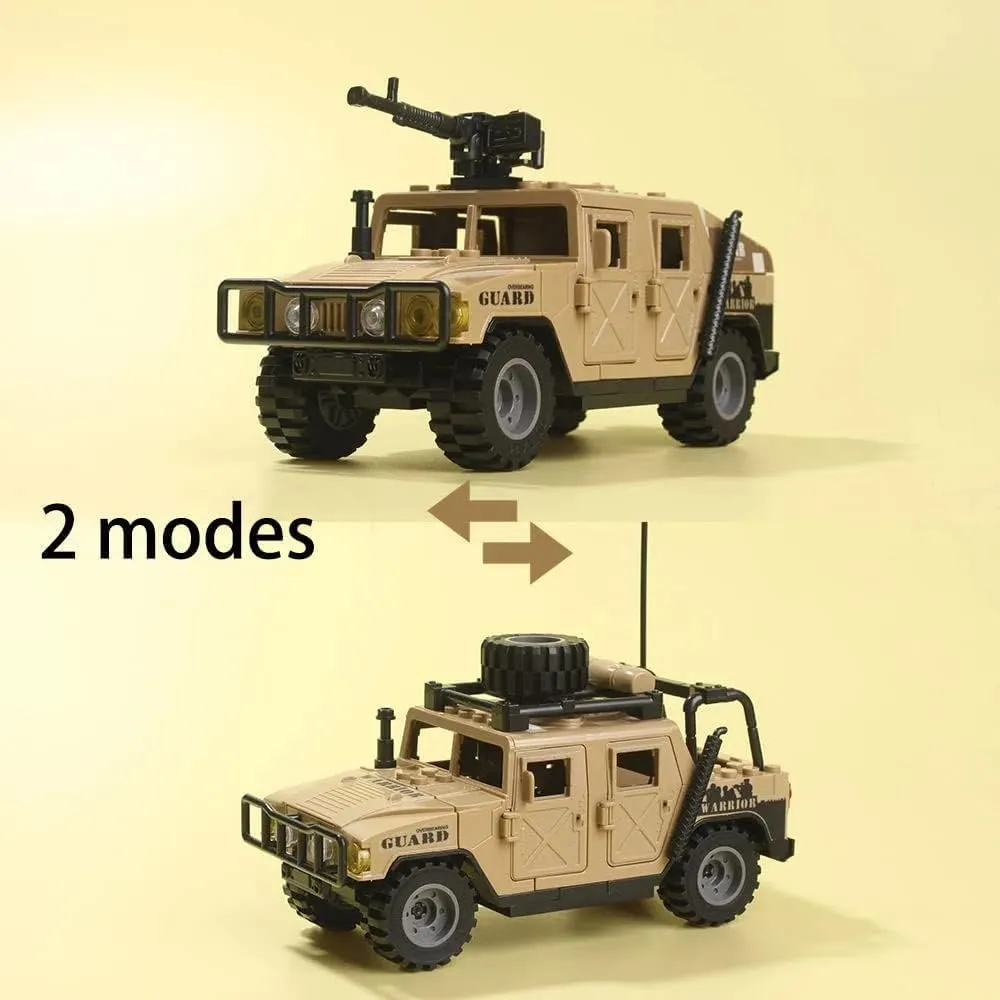 WW2 Building Block Army Military Toy 4 Military Figures and Armor Toy Thunder Containers Command Operations Building Brick Toy Battle Sets for Kids