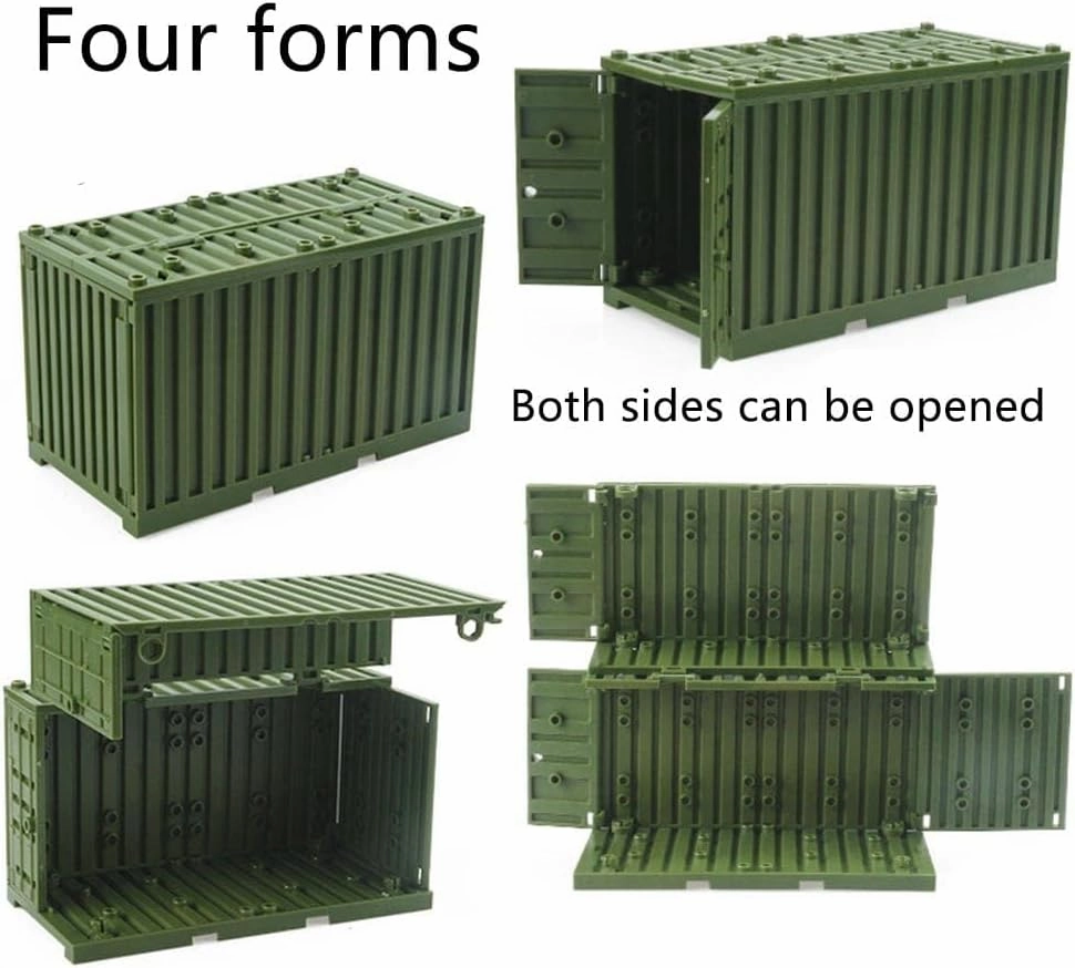 WW2 Building Block Army Military Toy with 4 Military Figures and Armor, Thunder Containers, Command Operations, Battle Sets for Kids