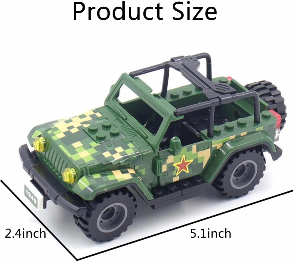 WW2 Building Block Army Military Toy with 4 Military Figures and Armor, Thunder Containers, Command Operations, Battle Sets for Kids