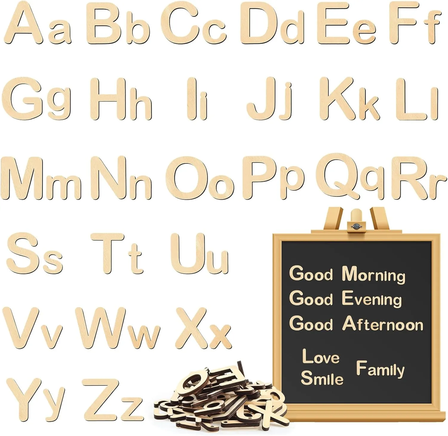 Xuhal 52 Pieces Letter Wooden Alphabet Magnets Fridge Alphabet Kindergarten Gift for Preschool Students Home Classroom Learning Back to School Supplies Classroom Exchange Gifts