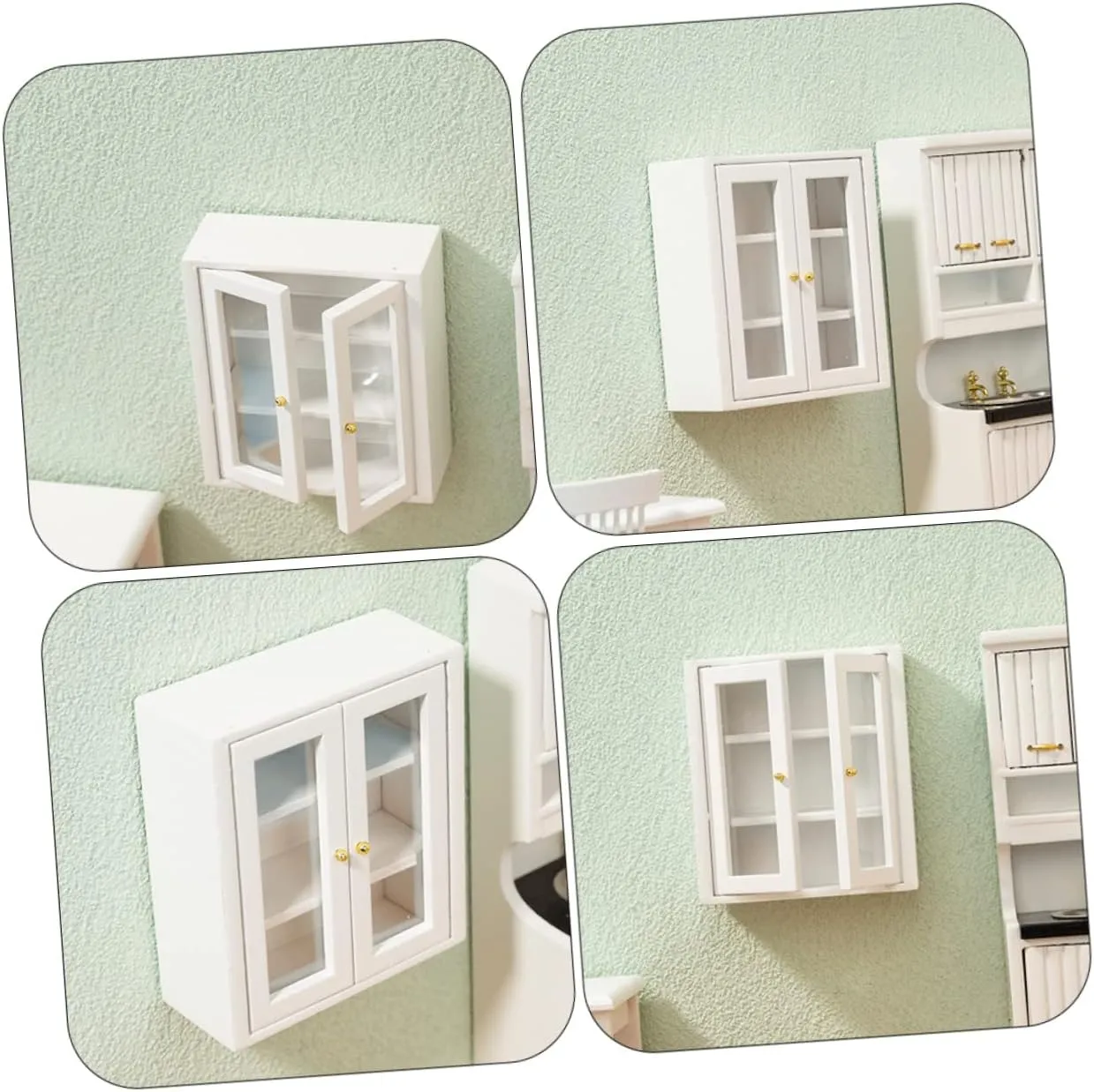 Yardwe 4pcs Tiny Cabinet Miniature Furniture for Dollhouse Decoration Realistic Micro Landscape Decor for Mini House Collectibles and Educational Play