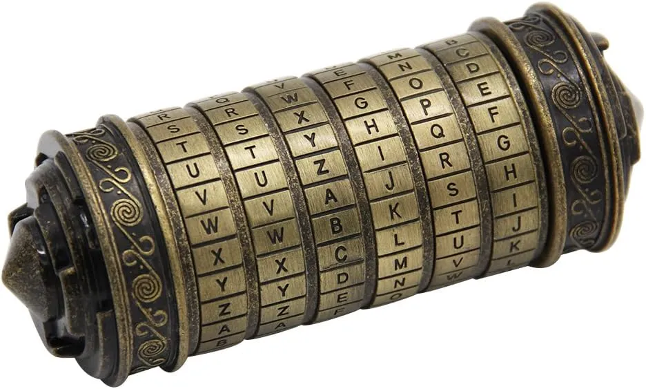 yofit Da Vinci Code Mini Cryptex Lock Puzzle Box with Hidden Compartments for Notes Paper Money Rings Jewelry, Anniversary Romantic Birthday Gifts for Her Men Women Girlfriend