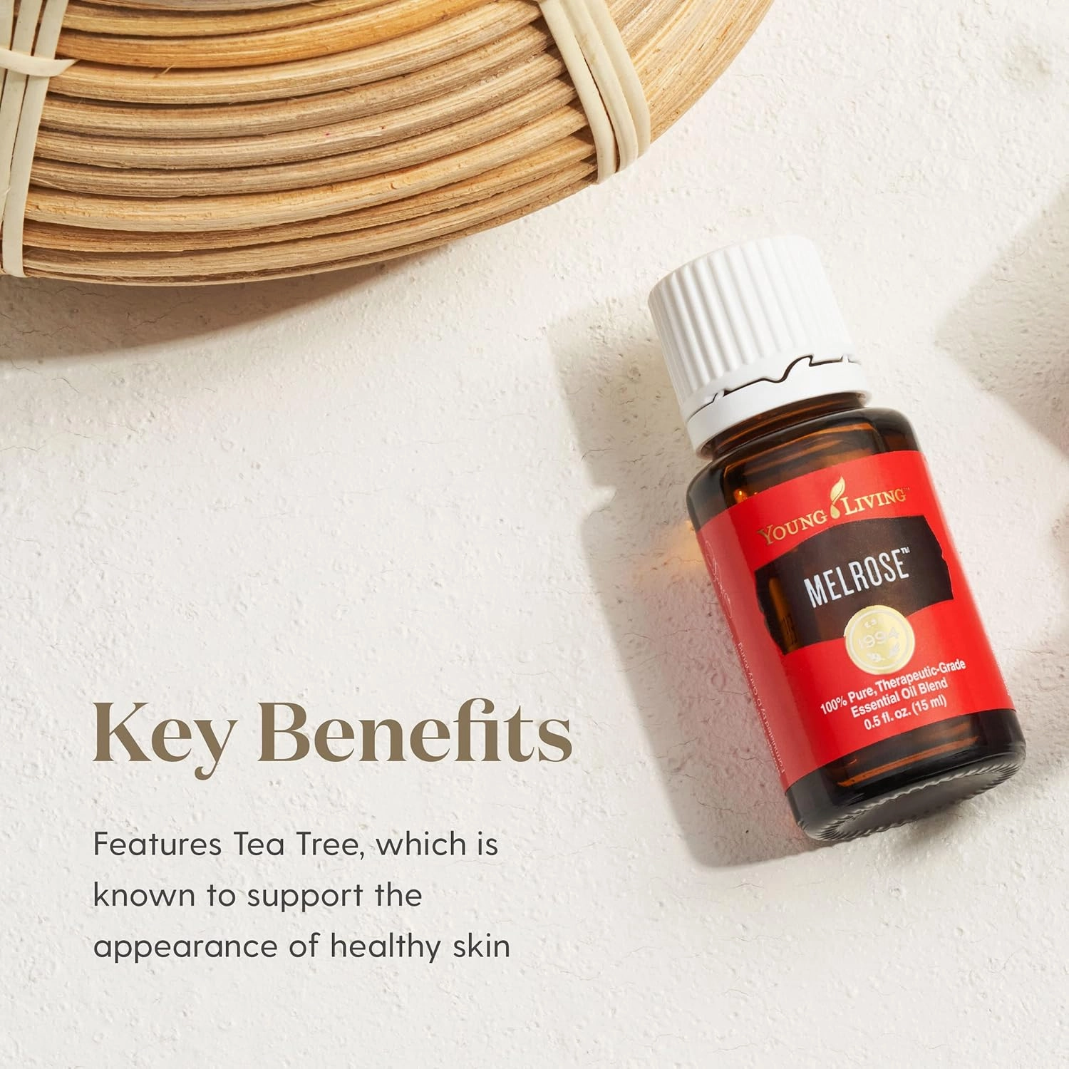 Young Living Melrose Essential Oil 15ml, Refreshing and Rejuvenating Blend, Promotes Skin Health and Soothes Minor Skin Irritations