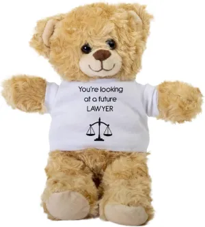 You're Looking at a Future Lawyer Teddy Bear, Gift Stuffed Animal, Plush Teddy Bear with Tee, Gift for Her, Birthday Idea