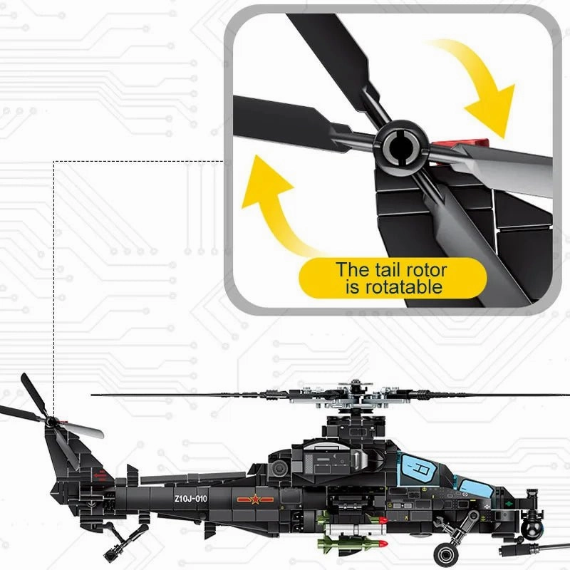 Z-10 Atack Helicopter 704Pcs