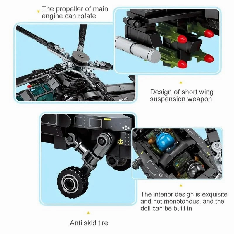 Z-10 Atack Helicopter 704Pcs