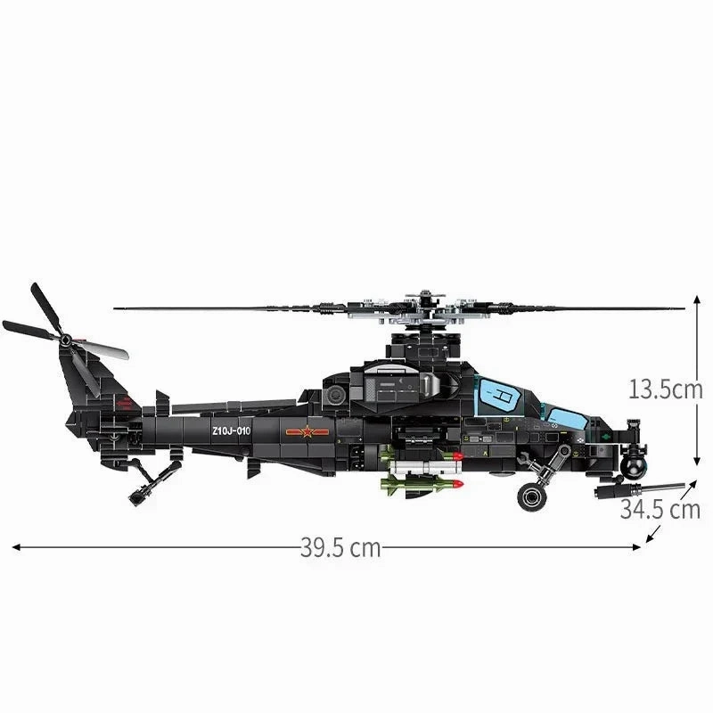 Z-10 Atack Helicopter 704Pcs
