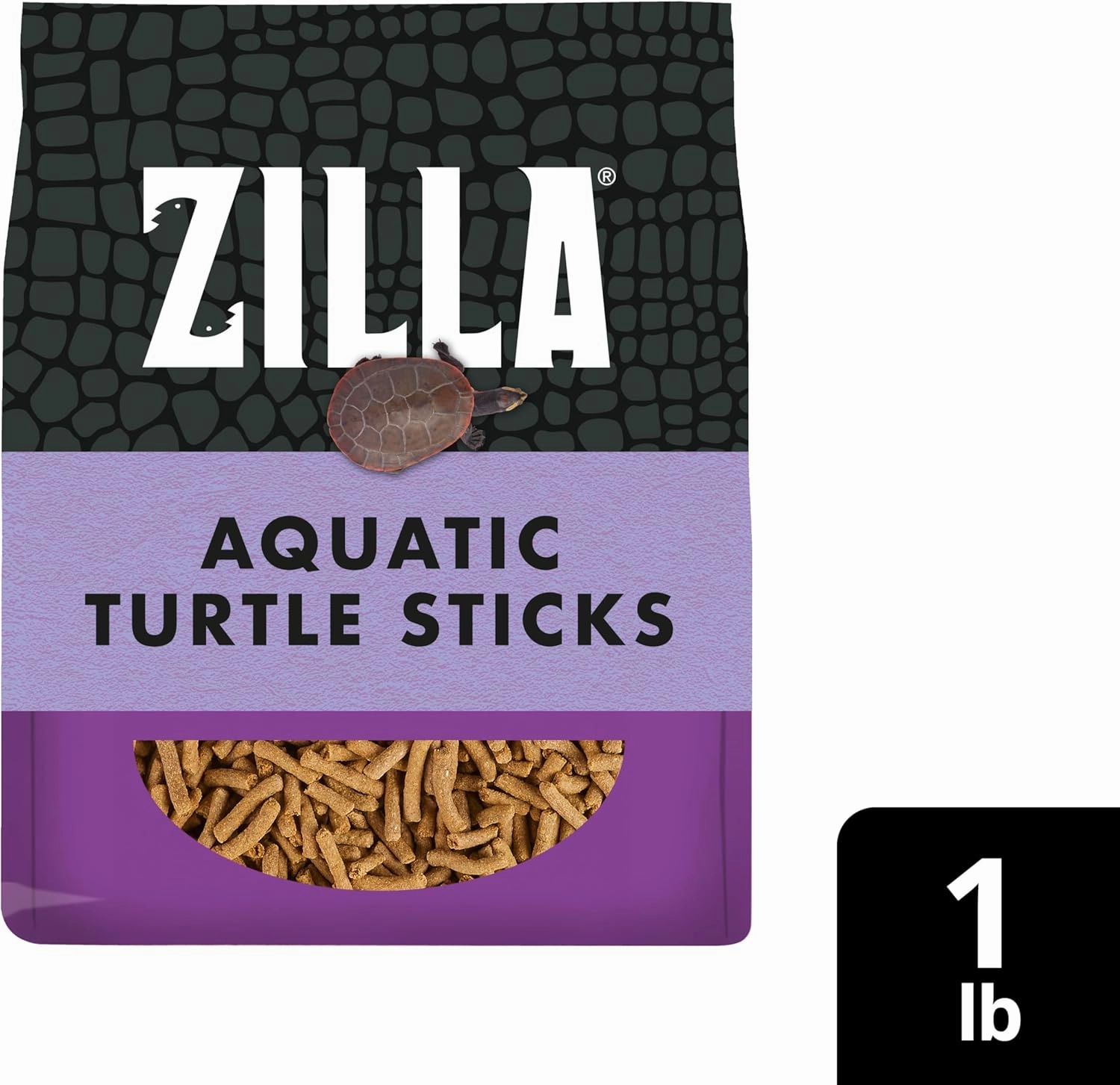 Zilla Pet Aquatic Turtle Sticks, Natural with Added Vitamins and Minerals, Nutrient-Rich Floating Food for Turtles, 1 lb
