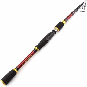 ZYHYD 1.8M -2.7M red Bait Fishing Rod Carbon Rod 7-28g Bait Rotating cast Rod, Compact and Portable Telescopic Fishing Rod, Telescopic Lure Rod ZYHYD (Color : Spinning Rod, Length : 2.7 m)